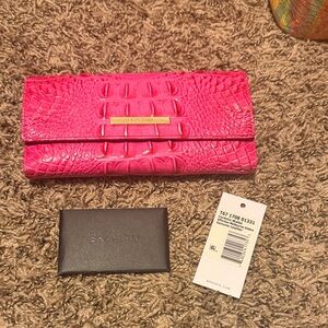 Brahmin Vibrant Pink Embossed Wallet
